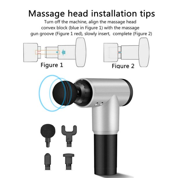 Big Deep Massager Gun 4 Kinds of Massage Heads for Muscle Vibration Relaxation Deep Tissue Therapy