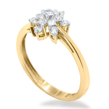 Twisted Flower Diamond Ring