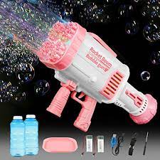 Bubble Machine Gun, 36 Holes Bazooka Gun Toy Blaster for Toddlers 3+ & Kids, Bubbles Blower Toys with Solution Outdoor, Party, Birthday, Wedding - Bubble Gun Water, Bubble Gun for Kids, Water Gun
