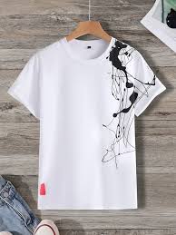 Mens Cotton Sticker Printed T-Shirt TTMPS17 - White